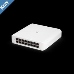 Ubiquiti UniFi Switch Lite 16 PoE Layer 2 16x GbE RJ45 Ports 8x 802.3at PoE Ports 45W PoE Silent Operation Wallmount Kit Include 2Yr Warr