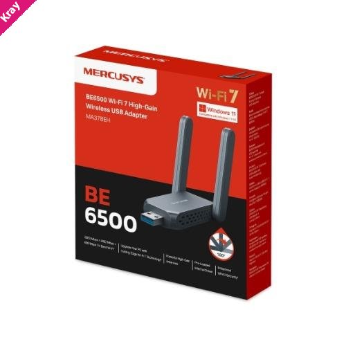 Mercusys BE6500 Wi-Fi 7 High-Gain Wireless USB Adapter (MA37BEH)