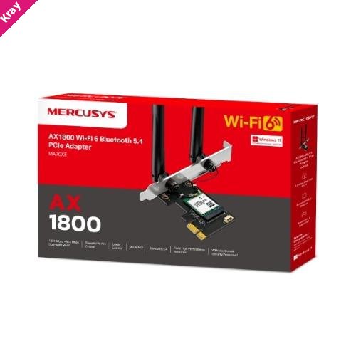 Mercusys AX1800 Wi-Fi 6 Bluetooth 5.4 PCIe Adapter (MA70XE)