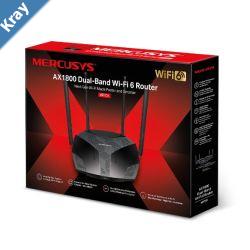 Mercusys MR70X AX1800 DualBand WiFi 6 Router Up to 1.8Gbps OFDMA MUMIMO WPA3