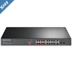 Mercusys MS118CP 16Port 10100Mbps 2Port Gigabit Rackmount Switch with 16Port PoE Mercusys MS118CP 16Port 10100Mbps 2Port Gigabit Rackmount Switch with 16Port PoE