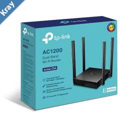 TPLink Archer C54 AC1200 DualBand WiFi Router 2.4GHz 300Mbps 5GHz 867Mbps 4xLAN 1xWAN 4xAntennas WPS Router Access Point and Range Extender Modes