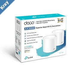 TPLink Deco X60 2pack AX5400 Whole Home Mesh WiFi 6 System  WIFI6 Up to 460sqm Coverage WPA3 TPLink Homecare OFDMA MUMIMO 3.20v