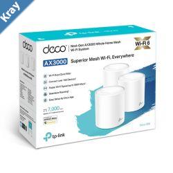 TPLink Deco X60 3pack AX5400 Whole Home Mesh WiFi 6 System  WIFI6 Up to 650sqm Coverage WPA3 TPLink Homecare OFDMA MUMIMO 3.20V
