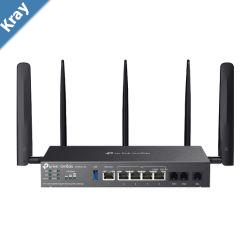 TPLink DR3650v4G Omada 4G Cat6 AX3000 WiFi 6 Gigabit Desktop DSL Gateway 574Mbps at 2.4 GHz  2402 Mbps at 5 GHz HE160 WiFi Speed VDSL Profil