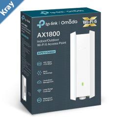 TPLink EAP610Outdoor Omada AX1800 IndoorOutdoor WiFi 6 Access Point 1.8 Gbps Long Range Coverage IP67 Weatherproof OFDMA MUMIMO