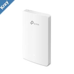 TPLink EAP615Wall Omada AX1800 Wall Plate WiFi 6 Access Point 1201574 Mbps 4x Gigabit Ethernet Port 2x Antenna Centralised Management