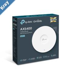 TPLink EAP670 AX5400 Ceiling Mount WiFi 6 Access Point 574 Mbps 2.4 GHz and 4804 Mbps 5 GHz RJ45 Omada Cloud Management Seamless Roaming