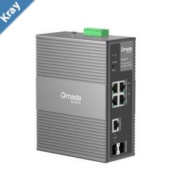 TPLink IES206GPP Omada 6Port Gigabit Industrial Easy Managed Switch with 3Port PoE and 1Port PoE