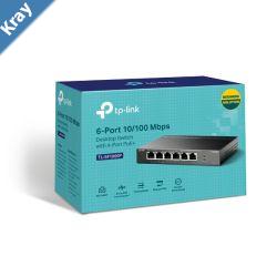 TPLink TLSF1006P 6Port 10100Mbps Desktop Switch with 4Port PoE Up To 67W For all PoE Ports Up To 30W Each PoE Port