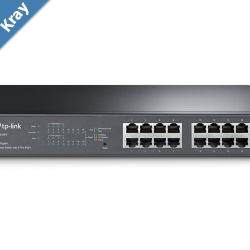 TPLink TLSG1016PE 16Port Gigabit Easy Smart Switch with 8Port PoE Rack Mountable Desktop32 Gbps Switching Capacity8K MAC Address Table