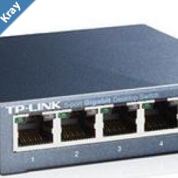 TPLink TLSG105 5port Switch DesktopGigabitSteel Case 5Port 101001000Mbps RJ45 Supporting AutoMDIMDIX  Plug and Play Fanless