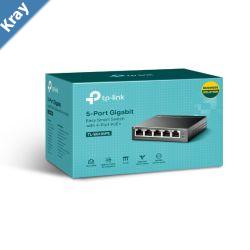 TPLink TLSG105PE 5Port Gigabit Easy Smart Switch with 4Port PoE Up To 65W For all PoE Ports Up To 30W Each PoE Port