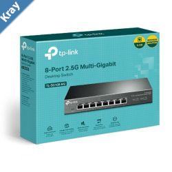TPLink TLSG108M2 8Port 2.5G Desktop Switch Up To 40G Switching Capacity Connects 2.5G NASServer 2.5G WiFi 6 AP 4K Video Wall Mountable 5YW