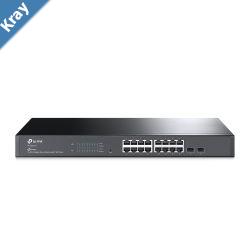 TPLink TLSG2218 JetStream 16Port Gigabit Smart Switch with 2 SFP Slots Support Omada SDN L2L3L4 QoS Static RoutingRack Mountable