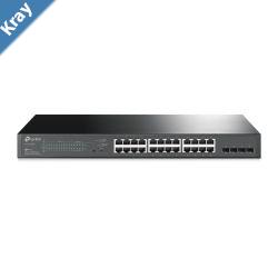 TPLink TLSG2428P JetStream 28Port Gigabit Smart Switch 24Port PoE 4 Gigabit SFP Omada SDN 802.1p CoSDSCP QOS Rack Mountable