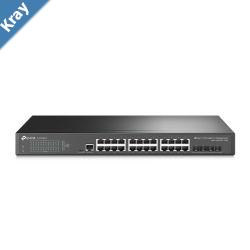 TPLink TLSG3428X JetStream 24Port Gigabit L2 Managed Switch with 4 10GE SFP Slots IGMP Snooping Omada Rack Mountable Fanless