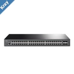 TPLink TLSG3452 JetStream 48Port Gigabit L2 Managed Switch 4 SFP Slots Omada SDN Centralised Mgt Static Routing  T2600G52TS