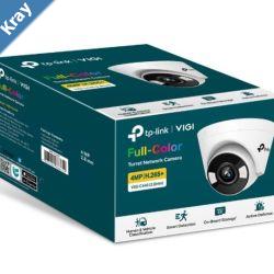 TPLink VIGI 5MP C4504mm  FullColour Turret Network Camera 4mm Lens TwoWay Audio Corridor Mode Smart Detection 3YW