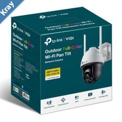 TPLink VIGI 4MP C540W4mm Outdoor FullColour WiFi Pan Tilt Network Camera 4mm Lens Smart Detection3YW