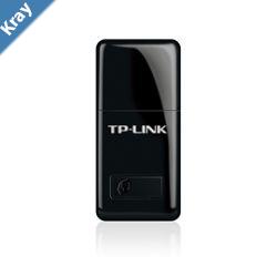 TPLink TLWN823N N300 Mini Wireless N USB Adapter 2.4GHz 300Mbps 1xUSB2 802.11bgn Internal Antenna Minisized design WPS button