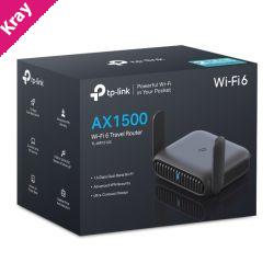 TP-Link TL-WR1512X AX1500 Wi-Fi 6 Travel Router with AX1500 dual-band, multi-mode (AP/RE/Hotspot), USB tethering, Gigabit ports, and WPA3 security