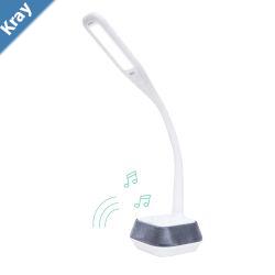 LS mbeat actiVIVA LED Desk Lamp with Bluetooth Speaker  12V 1.5A 5WLED illumination SwitchesWarm Cool ModesRubberized Flexible NeckTouch Sensi