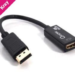 Oxhorn DisplayPort DP  to HDMI Male to Female Adapter 4K@30Hz 3840x2160 Ultra HD HDMI v1.4 Gold plated 15cm Black