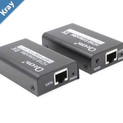 Oxhorn HDMI Extender over Ethernet 1080p HDCP 1.2 FHD up to 60m with PoE function alloy casing Black 2 year warranty