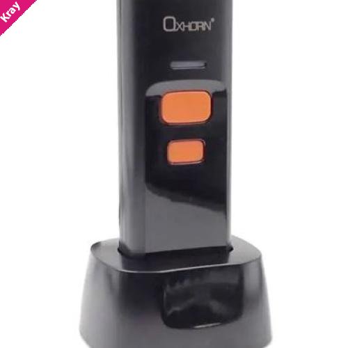 Oxhorn Mini Wireless 2.4G Bluetooth 5.0 2D Barcode Scanner Commercial Grade USB Plug&Play 5V 1A 12hr working Duration rechargeable battery Black