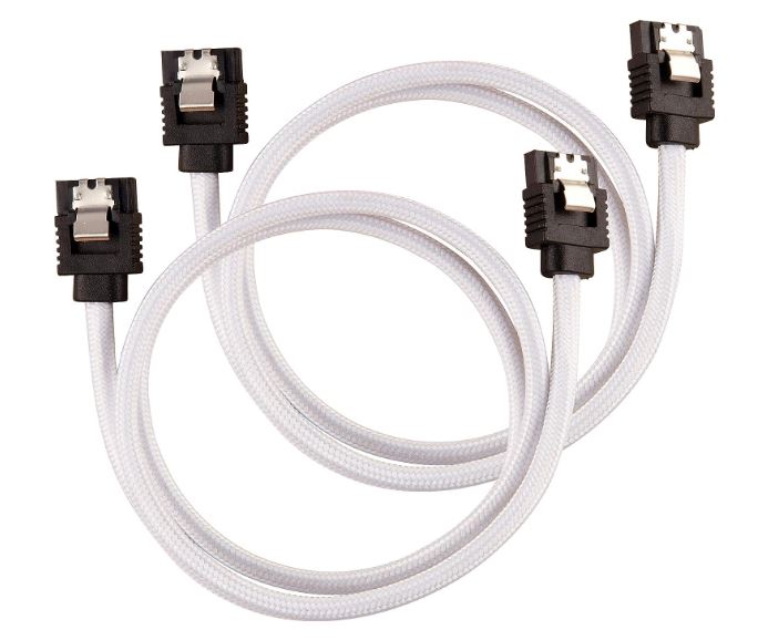 Corsair Premium Sleeved SATA 6Gbps 60cm Cable  White