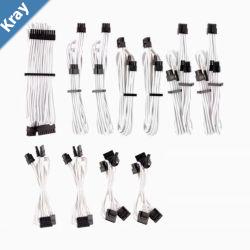 For Corsair PSU  WHITE Premium Individually Sleeved DC Cable Pro Kit Type 4 Generation 4