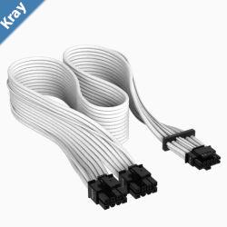 Corsair Premium Individually Sleeved 124pin PCIe Gen 5 Type4 600W 12VHPWR Cable White 4080  4070  4090xx