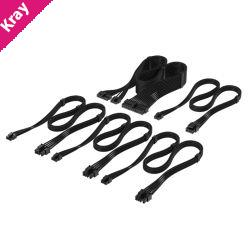 For Corsair PSU - Elite Premium Individually Sleeved Type-4 PSU Cables Starter Kit - Black