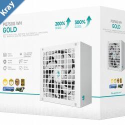 DeepCool PQ750G WH 750W Gamer Storm 80 GoldCybenetics Fully Modular ATX Power Supply 120mm Fan Japanese Capacitors DC to DC ATX12V V3.1