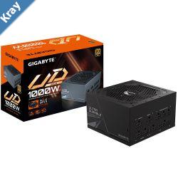 Gigabyte UD1000GM PG5 2.0 1000W ATX PSU Power Supply  80 Gold 90 120mm Fan Black Flat Cables Single 12V   100K Hrs