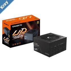 Gigabyte UD750GM 750W ATX PSU Power Supply  80 Gold 90  Black Flat Cables Single 12V Rail Japanese  100K Hrs