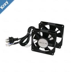 LDR 2 Way Fan Kit  2x Fans  Black  For Installation in LDR Hinged  Single Section Racks
