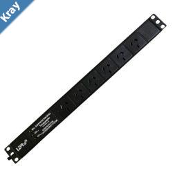 LDR 6Port 10A Power Distribution Unit AU Approved  6x 3Pin AUNZ OutletsSlots  1U Horizontal Mount