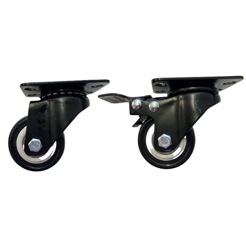 LDR 2 PP Rack Caster Wheels 2x With Brakes  2x Without Brakes  Pack of 4 Wheels Total