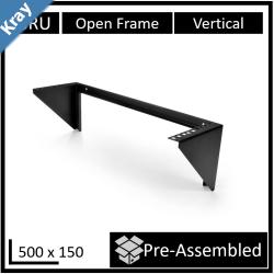 LDR Open Frame 3U Vertical Wall Mount Frame 500mm x 150mm  Black Metal Construction