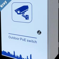 LDR Outdoor Hub PoE Switch Weather Proof IP55 Solar Power Input 8 Port PoE Switch 2 SFP Ports Integrated BatterySmart Tech380x220x500mm White