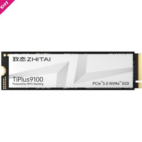 YMTC ZhiTai TiPlus9100 SSD 1TB M.2 2280 YMTC Xtacking 4.0  TLC Chip PCIe™ Gen5 x4，NVMe™ 2.0 12000MB/s 10700MB/s R/W 600 TBW 5Y warranty