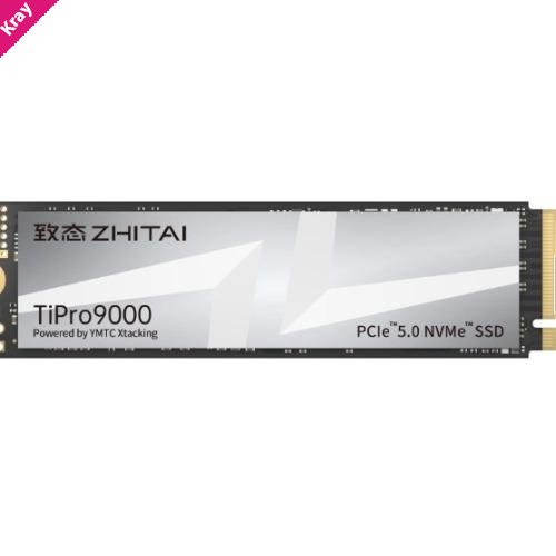 YMTC ZhiTai TiPro9000 SSD 1TB M.2 2280 YMTC Xtacking 4.0  TLC Chip PCle Gen 5 X 4.0 14,900MB/s 13,500MB/s R/W 600 TBW 5Y warranty