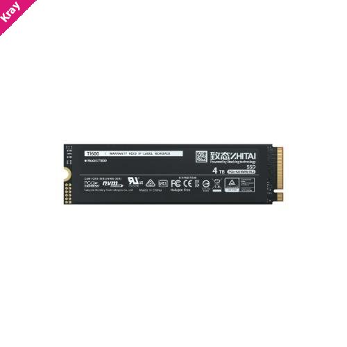 YMTC ZhiTai Ti600 SSD 500GB M.2 2280 YMTC QLC 3D NAND Flash PCIeTM Gen4 x4 NVMeTM 2.0 R/W 6,000MB/s 3,000 MB/s  200 TBW 5Y warranty (Bulk pack)