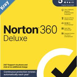 Norton 360 Deluxe 50GB AU 1 User 5 Devices 12 Months Digital Key