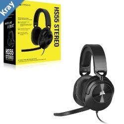 Corsair HS55 Carbon Stereo Gaming Headset PS5 3D Audio PS5 Switch Discord Certified Ultra Comfort Foam 3.5mm Wired LS