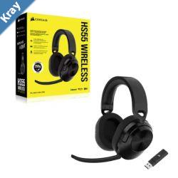Corsair HS55 Wireless  Bluetooth Carbon 7.1 Dolby PS5 Switch. Mobile Ultra Comfort Foam USB Receiver 266g light 24hr Headset. 2023 Model LS