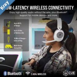 Corsair HS55 Wireless  Bluetooth White PS5 Switch. Discord Certified Ultra Comfort Foam USB Receiver Gaming Headset. 2023 Model LS
