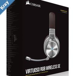 Corsair Virtuoso Wireless SE RGB Espresso 7.1 Headset. High Fidelity Ultra Comfort Broadcast Grade 9.5mm Microphone  USB and 3.5mm Headphone